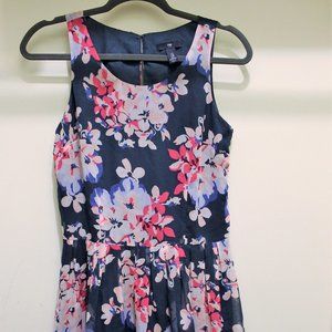 Gap Navy and Pink Floral Dress; size 6